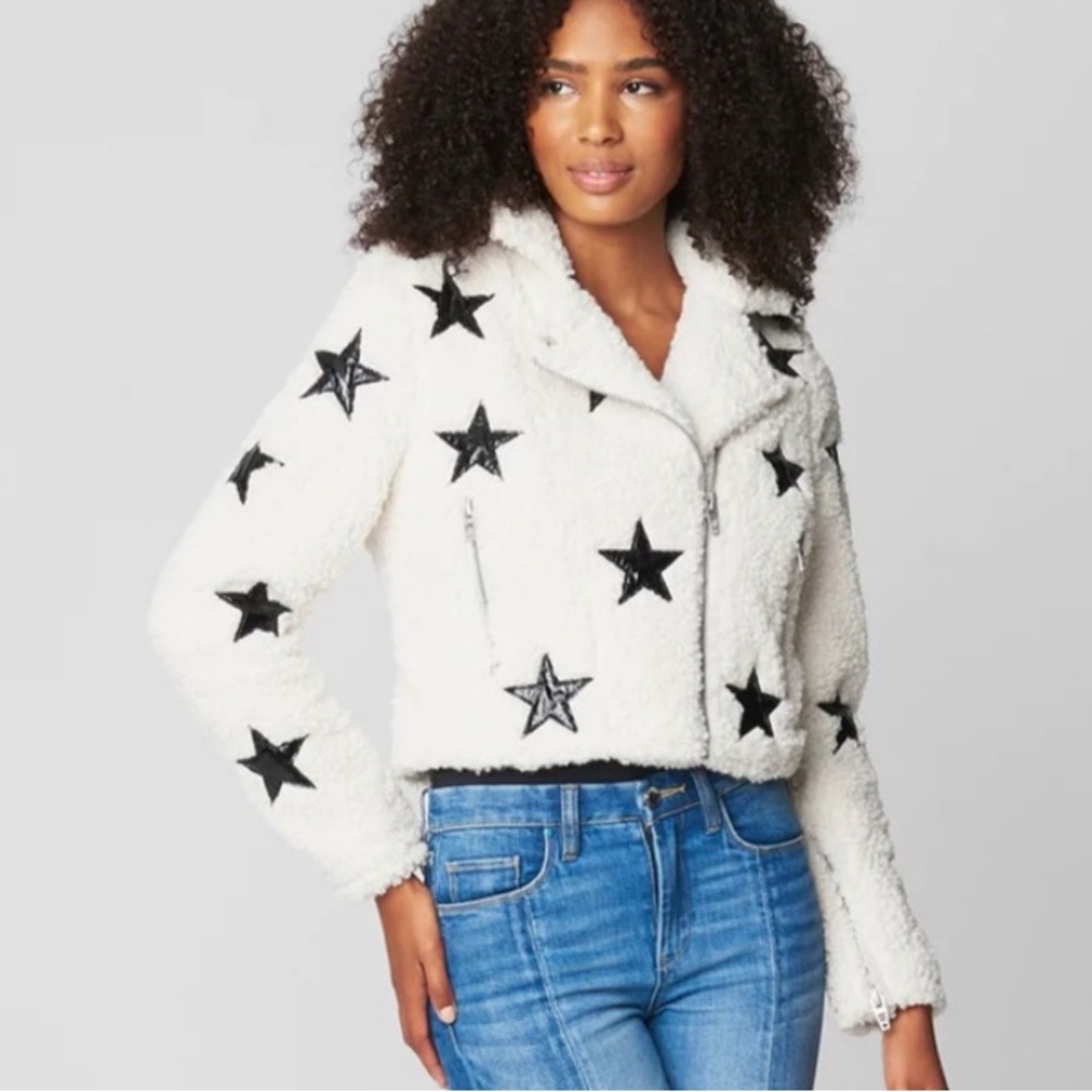 BLANK NYC SHERPA MOTO JACKET WITH STARS